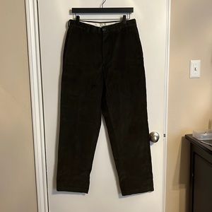 Brooks Brothers Dark Green Corduroy Pants in Size W32/L32